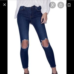 Free People jeans, distressed knees. Size 28.
